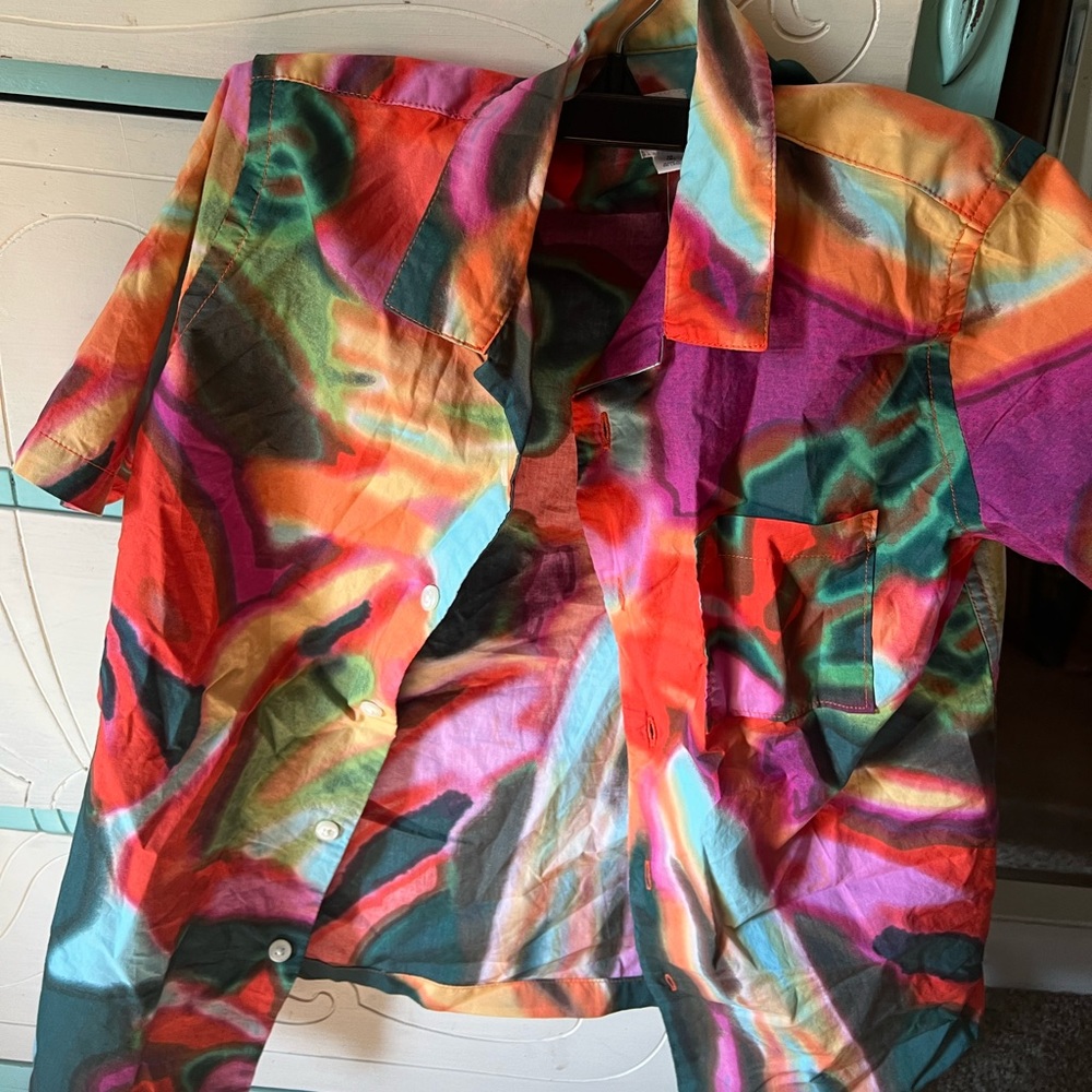 GAP Kids Tie Dye Button Down Shirt